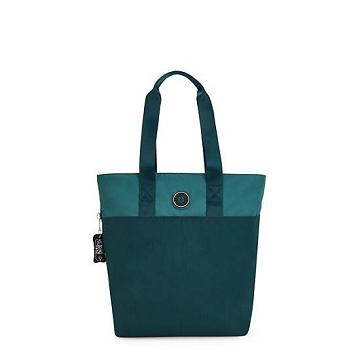 Bold Emerald Kipling Hanifa 15" Tote Bag Laptop Bags | SG 1918RV